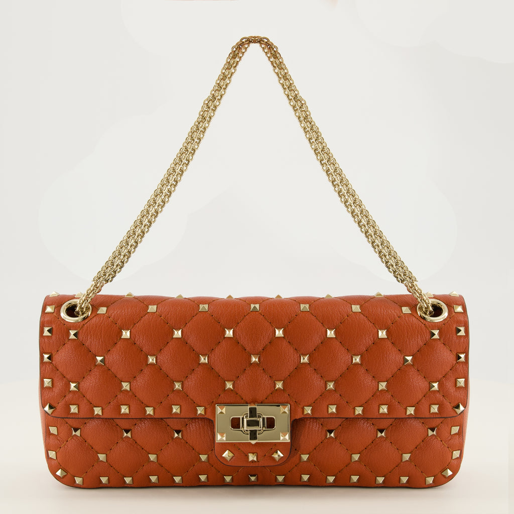 Sacs à main et épaule Sac Rockstud Spike orange Valentino Garavani Orange Femme