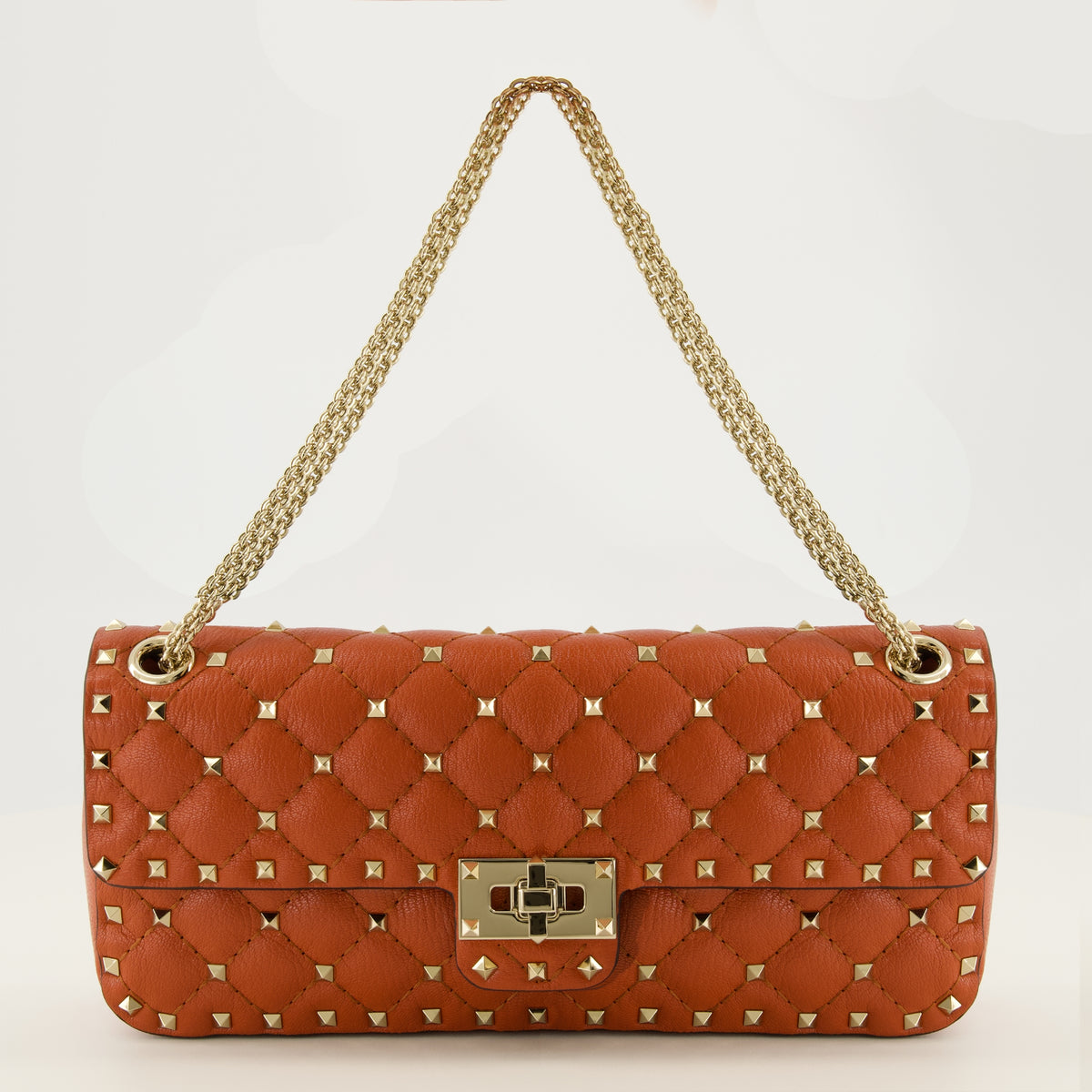 Sacs à main et épaule Sac Rockstud Spike orange Valentino Garavani Orange Femme