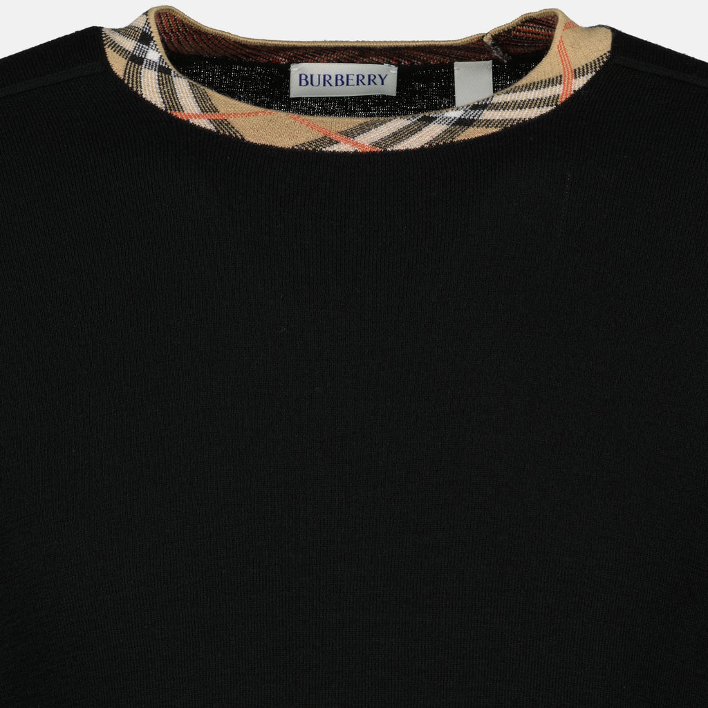 Imagem do Pullover de Lã Xadrez da marca Burberry para Homem - Temporada Outono-Inverno 2025 - Vista Detalhada_1