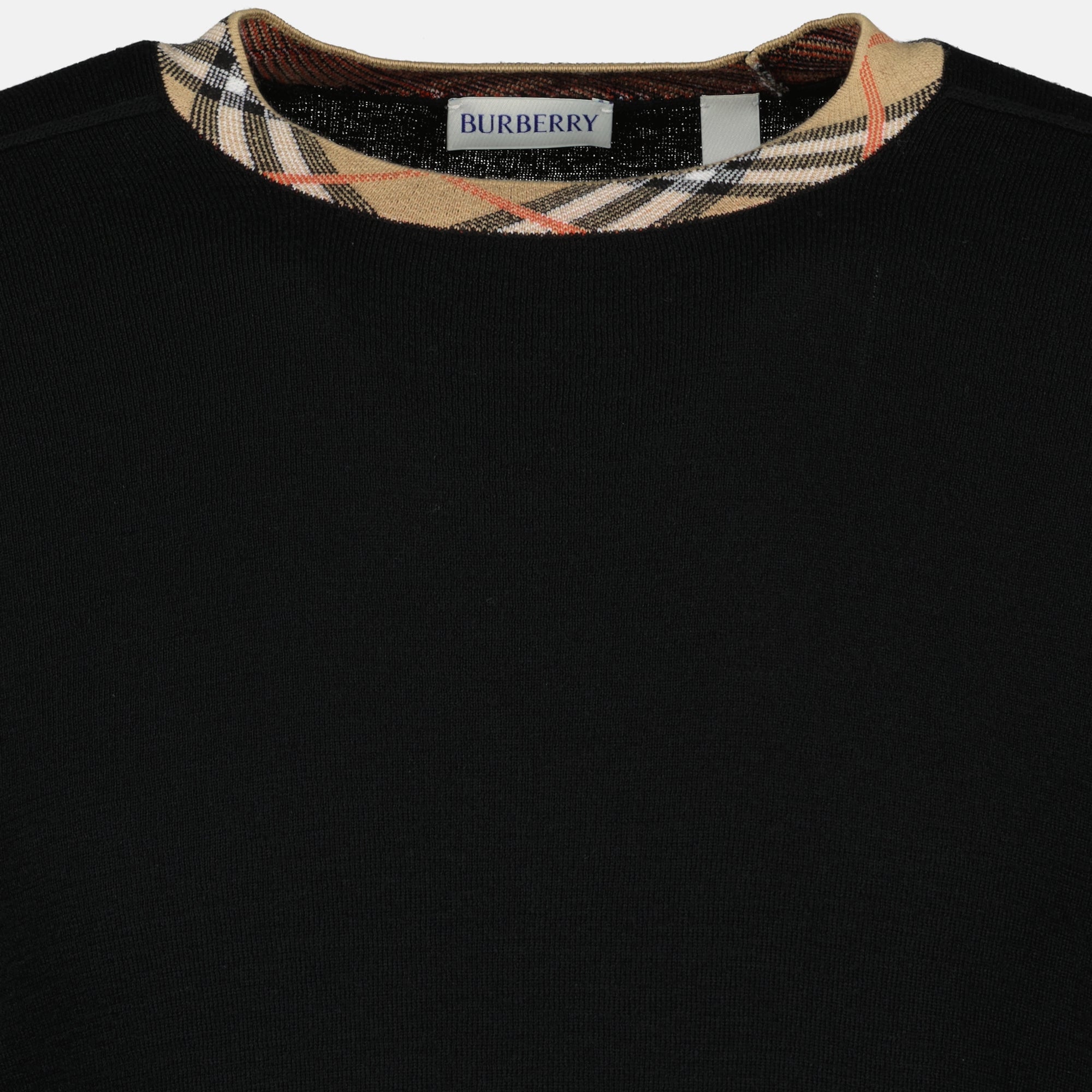 Image de l'article Pull en laine Check de la marque Burberry pour Homme - Saison Automne-Hiver 2025 - Vue détaillée_1