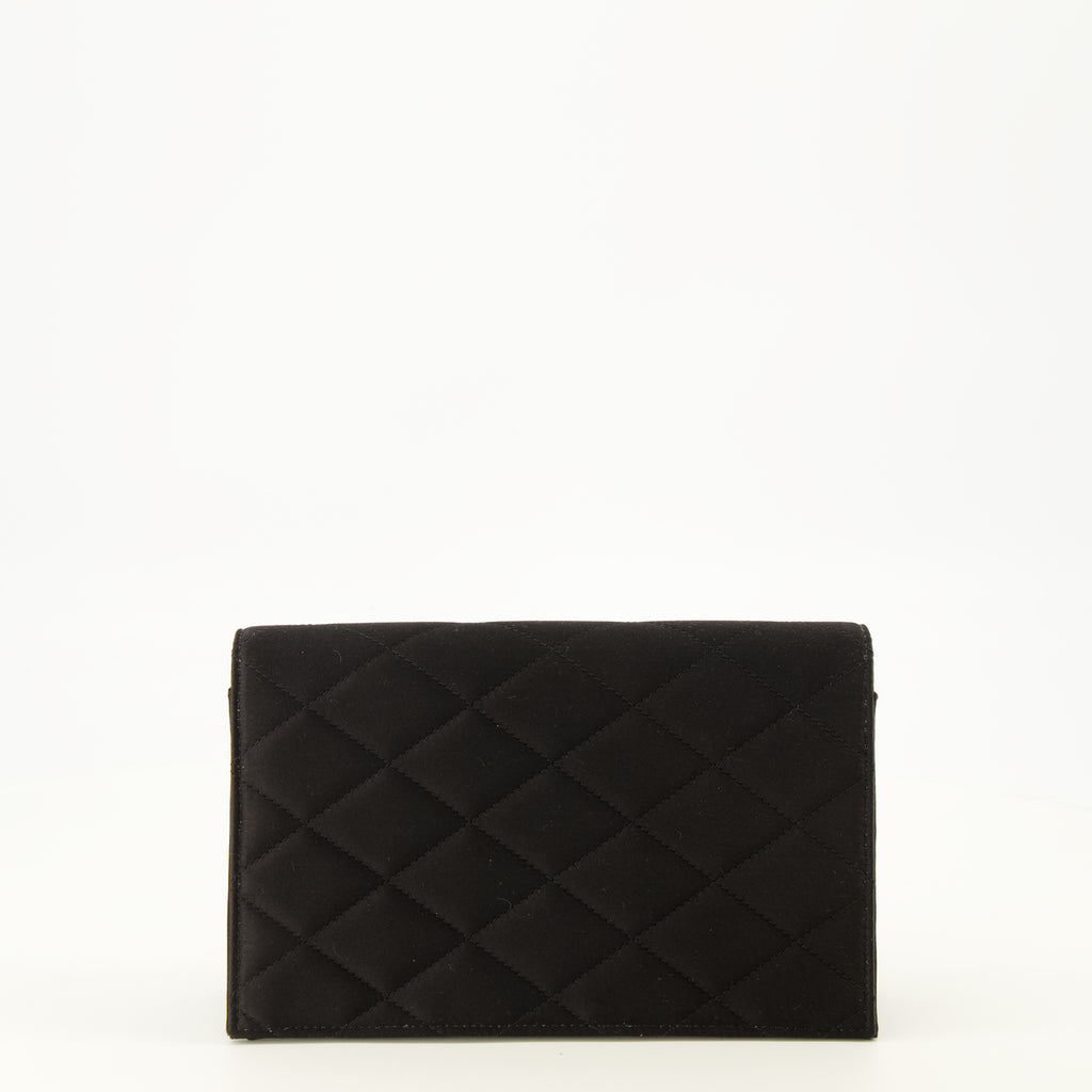 Sacs à main et épaule ブラックサテンチェーン付きパリウォレット Saint Laurent Noir Femme