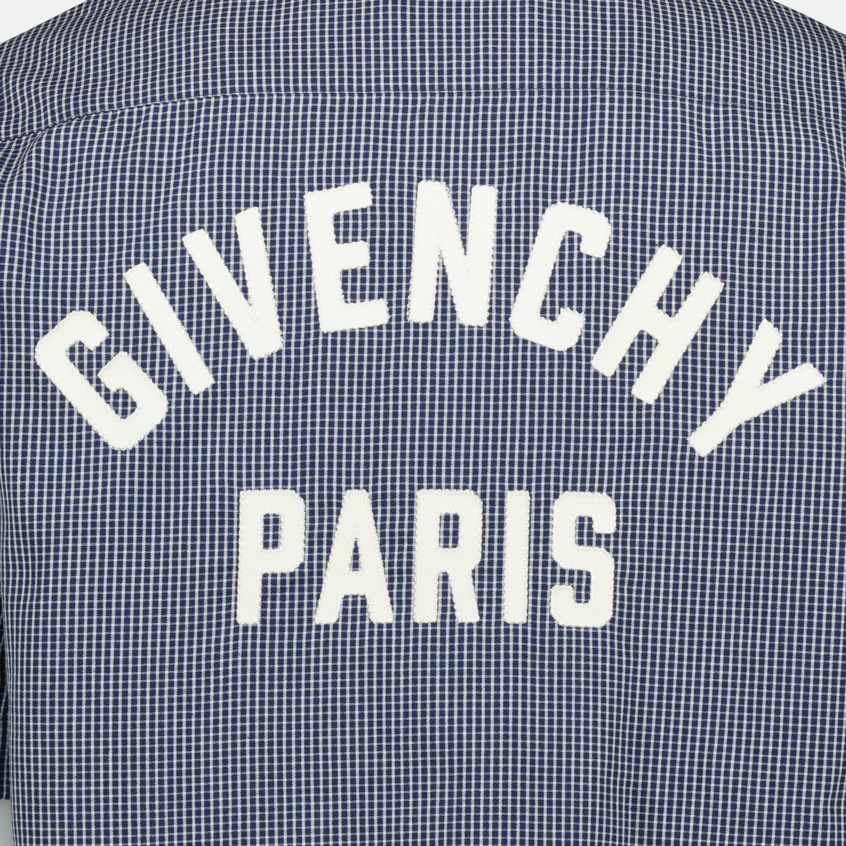 Image de l'article Chemise à carreaux en coton bleu marine de la marque Givenchy pour Homme - Saison Printemps-Été 2026 - Vue détaillée_2