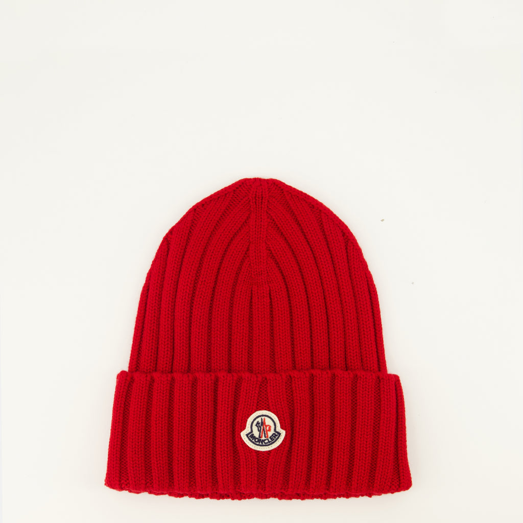 Chapeaux, casquettes et bonnets Gorro de Lã Vermelho com Logo Moncler Rouge Femme