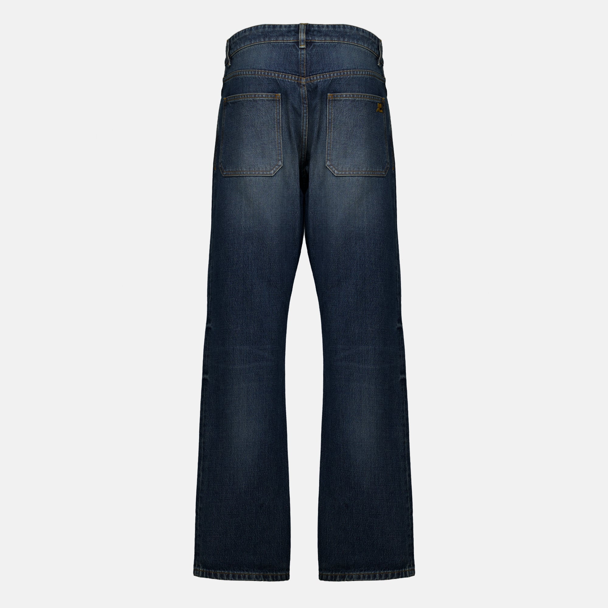 Pantalons Pantalon droit en denim vintage Courrèges Bleu foncé Femme