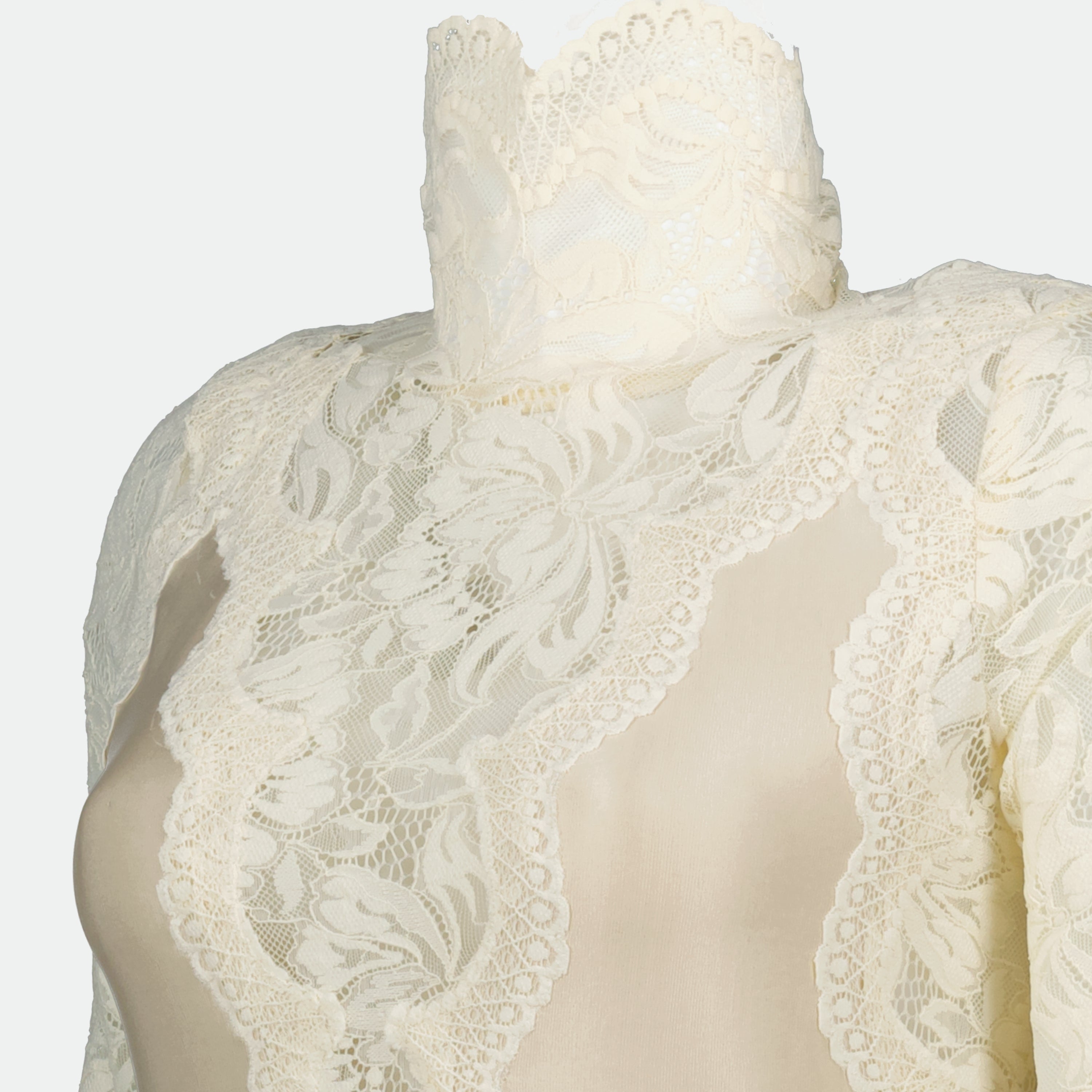 Abiti Robe longue en dentelle Rabanne Bianco Femme