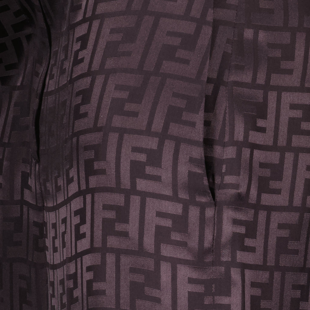 パンツ Pantalon FF en satin Fendi 紫 Femme