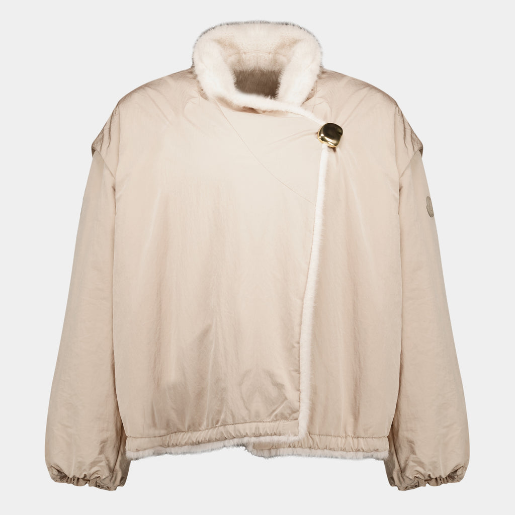 Vestes Giacca Teddy Down Chardonneret Reversibile 2-in-1 Moncler Beige Femme