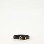 Imagen del brazalete Vlogo de cuero negro de la marca Valentino Garavani para mujer - Temporada Otoño-Invierno 2025 - Vista Frontal