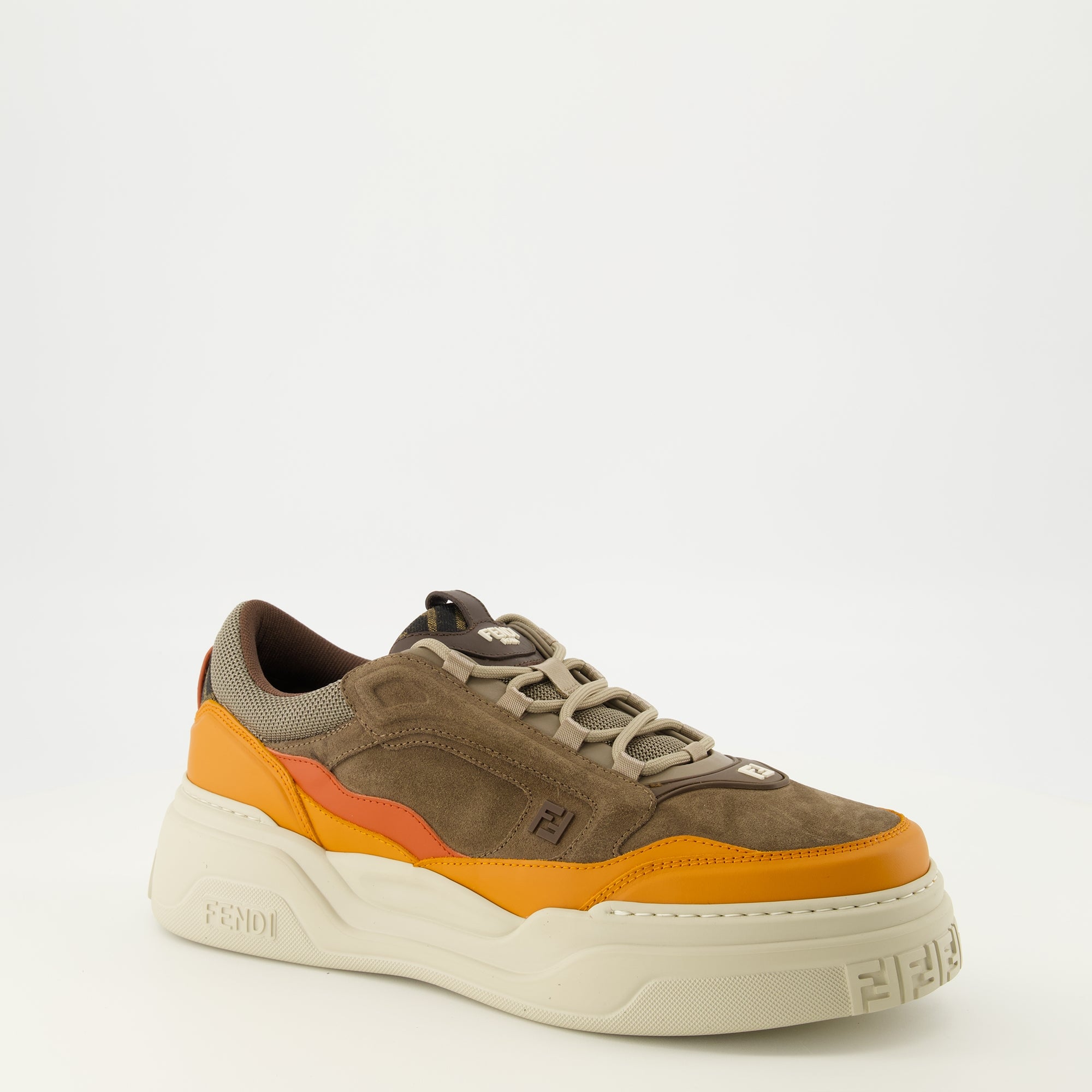 Baskets 펜디 포스 브라운 스니커즈 Fendi Marron Homme