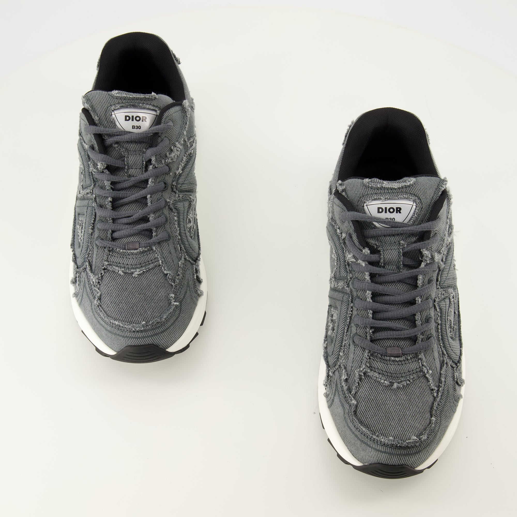 Baskets B30 Denim-Effekt Graue Sneakers Dior Gris Homme