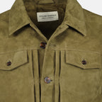 Vestes Jaqueta de Camurça Verde Oliveira Liam Officine Générale Kaki Homme