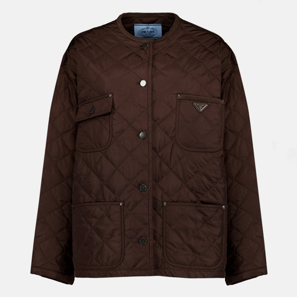 Vestes Re-Nylon gesteppte Jacke Prada Marron Femme