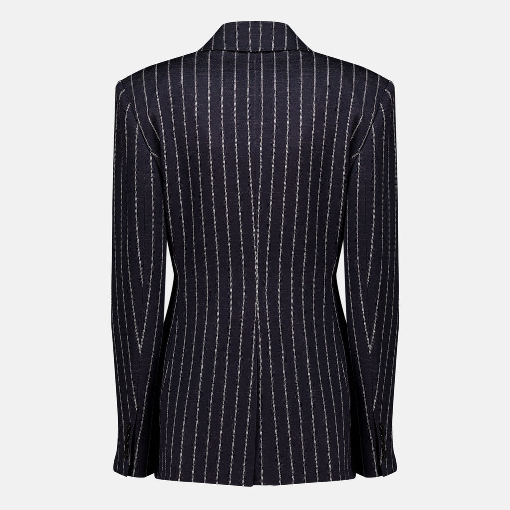 Vestes ネイビーストライプウールブレザー Max Mara Bleu foncé Femme