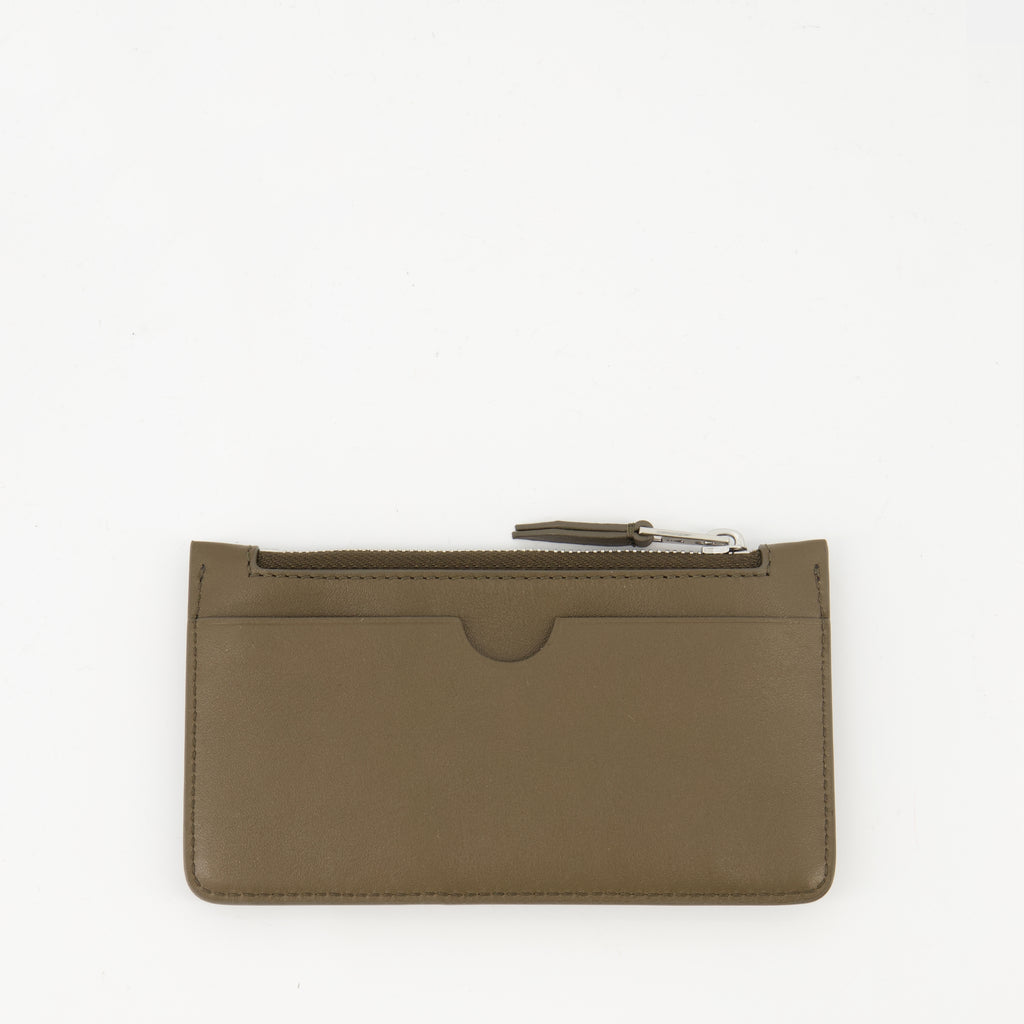 Small leather goods Zippered Card Holder Ami PARIS Brown Unisex