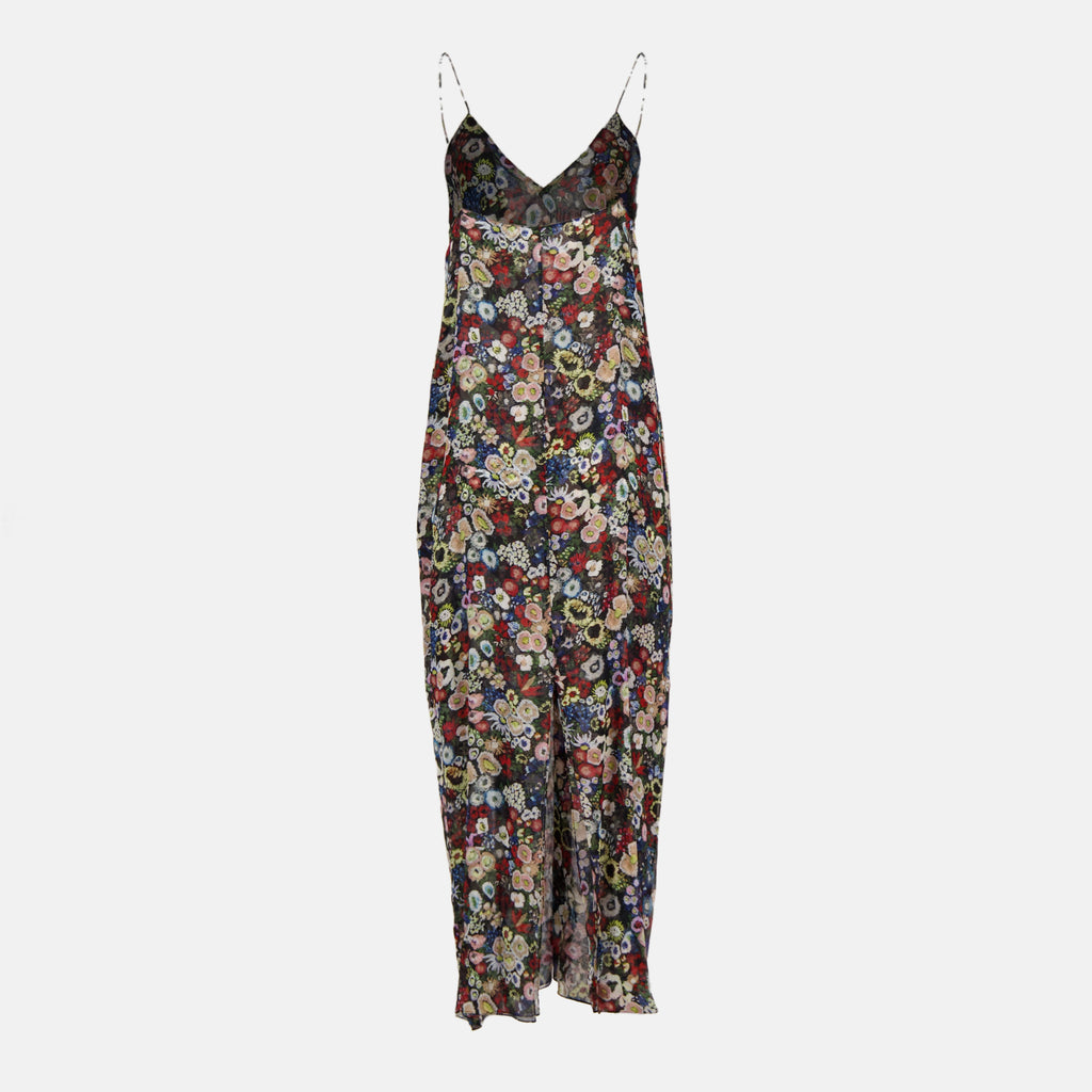 Bild des langen Taja-Kleid mit Muster der Marke Khaite für Damen - Frühling-Sommer 2026 - Rückansicht