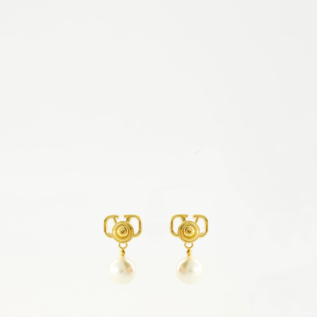 Bijoux Boucles d'oreilles VLogo perles Valentino Garavani Doré Femme