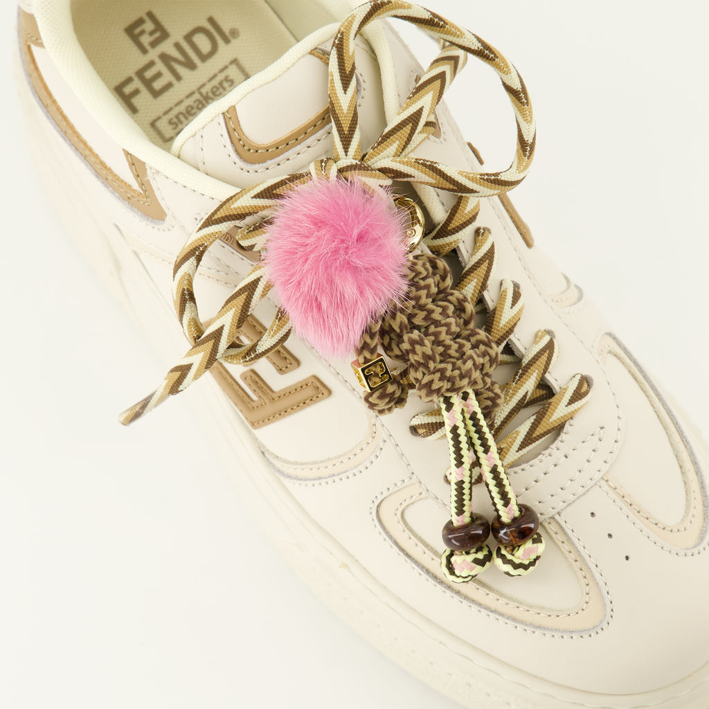Image of the Fendi Match beige platform sneakers for Women - Autumn-Winter 2025 Season - Top detailed view