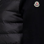 Maille Gestepptes Zip-Cardigan aus schwarzer Wolle Moncler Noir Femme