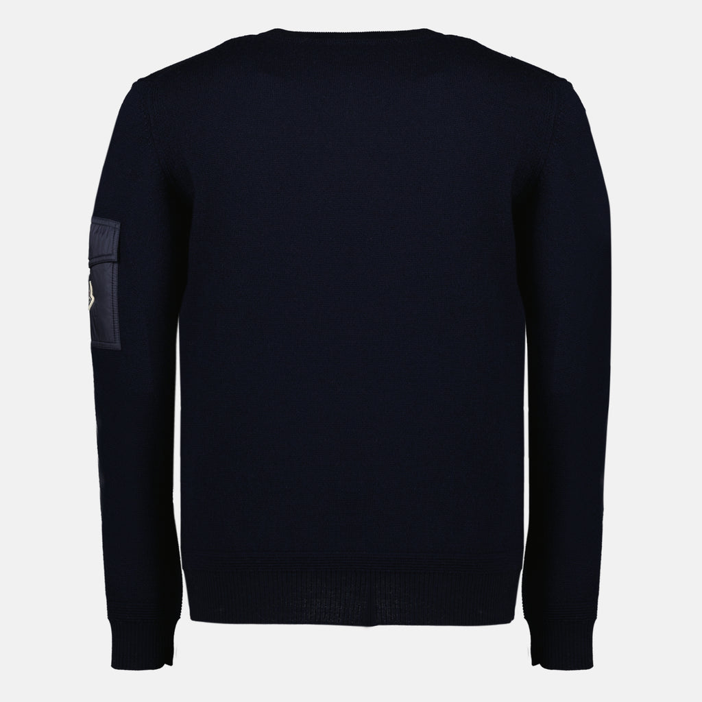 Maille Pull en laine bleu marine Moncler Bleu foncé Homme
