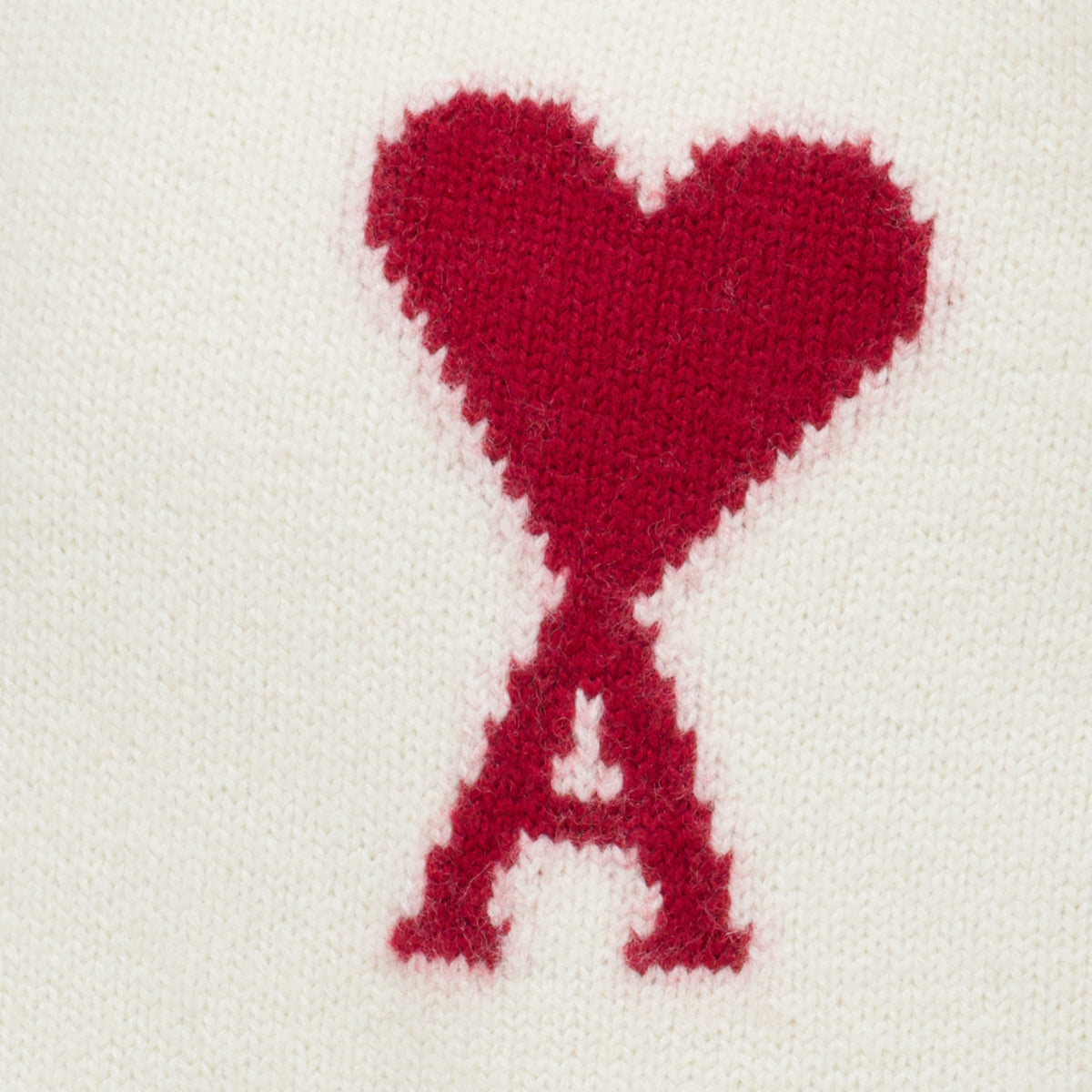 Maille AMI Herz Weißer Rollkragenpullover Ami PARIS Blanc Unisexe