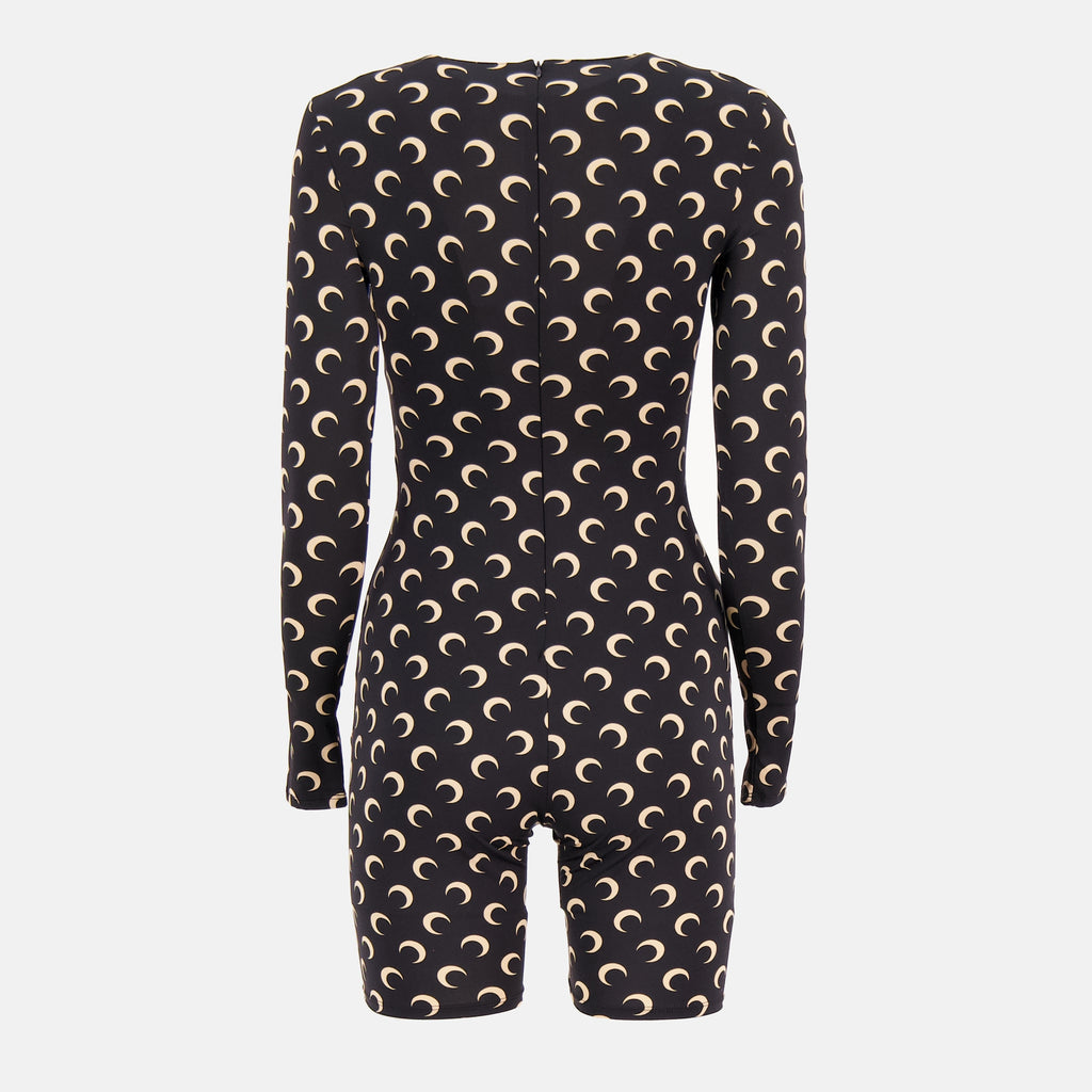 Image of the short Jersey Moon jumpsuit by Marine Serre for Women - Autumn-Winter 2025 - Back view