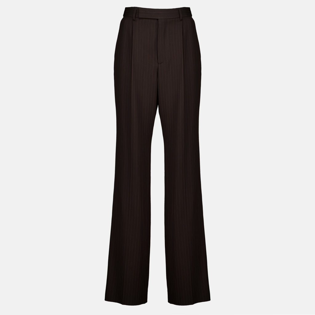 Pantalons Pantalons marron à rayures Saint Laurent Marron Femme