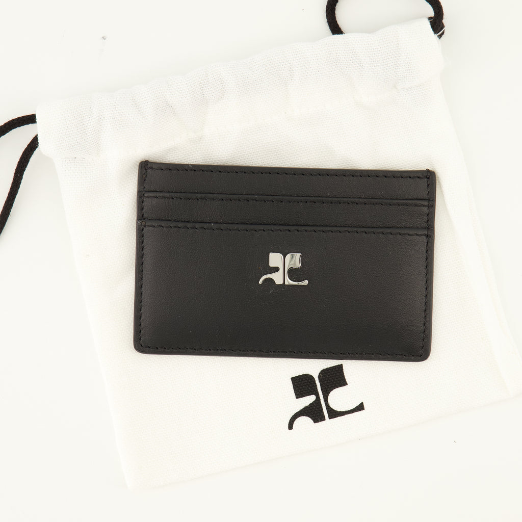 Petite maroquinerie Portafoglio in Pelle Nera AC Courrèges Noir Femme