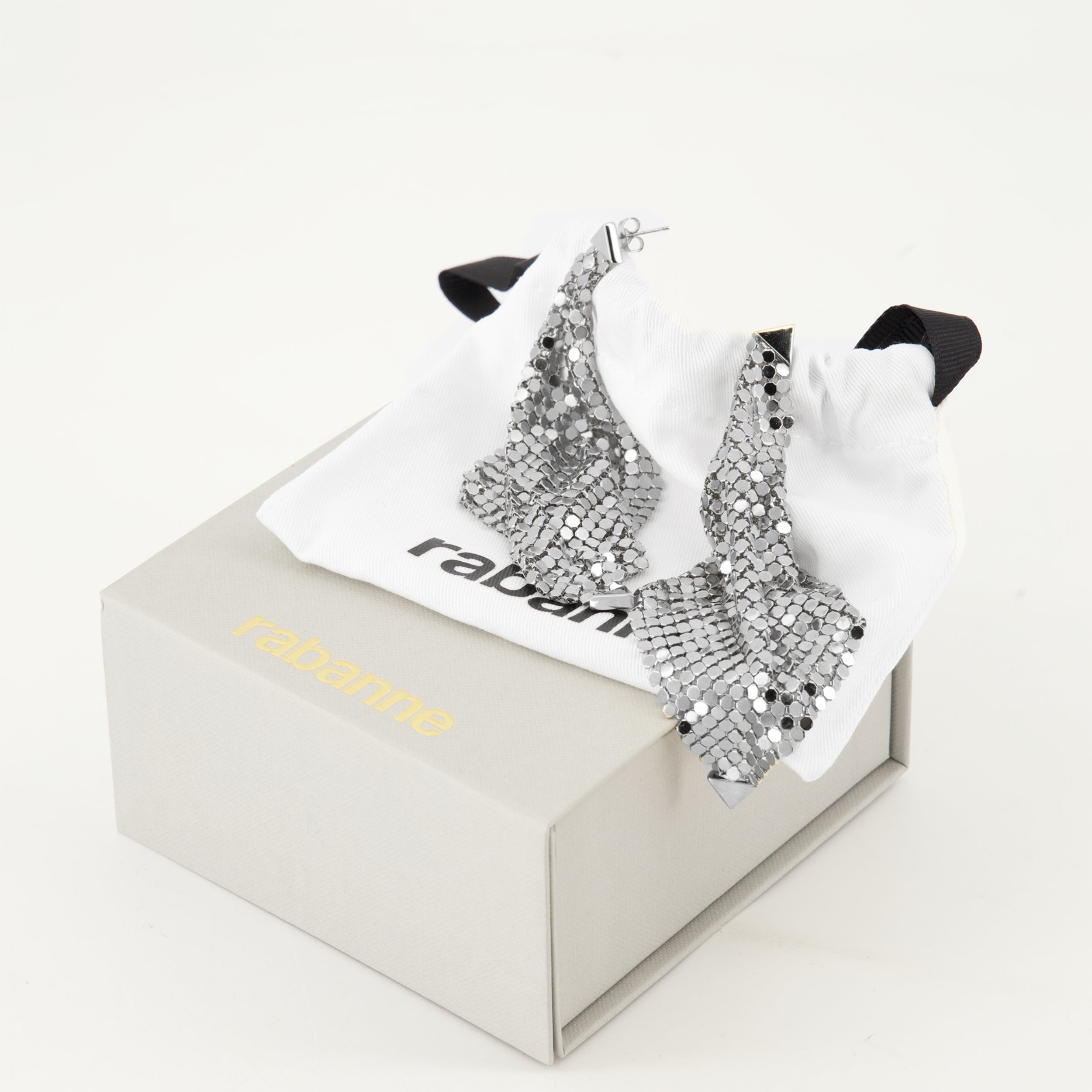 Bijoux Boucles d'oreilles Pixel Rabanne Argenté Femme