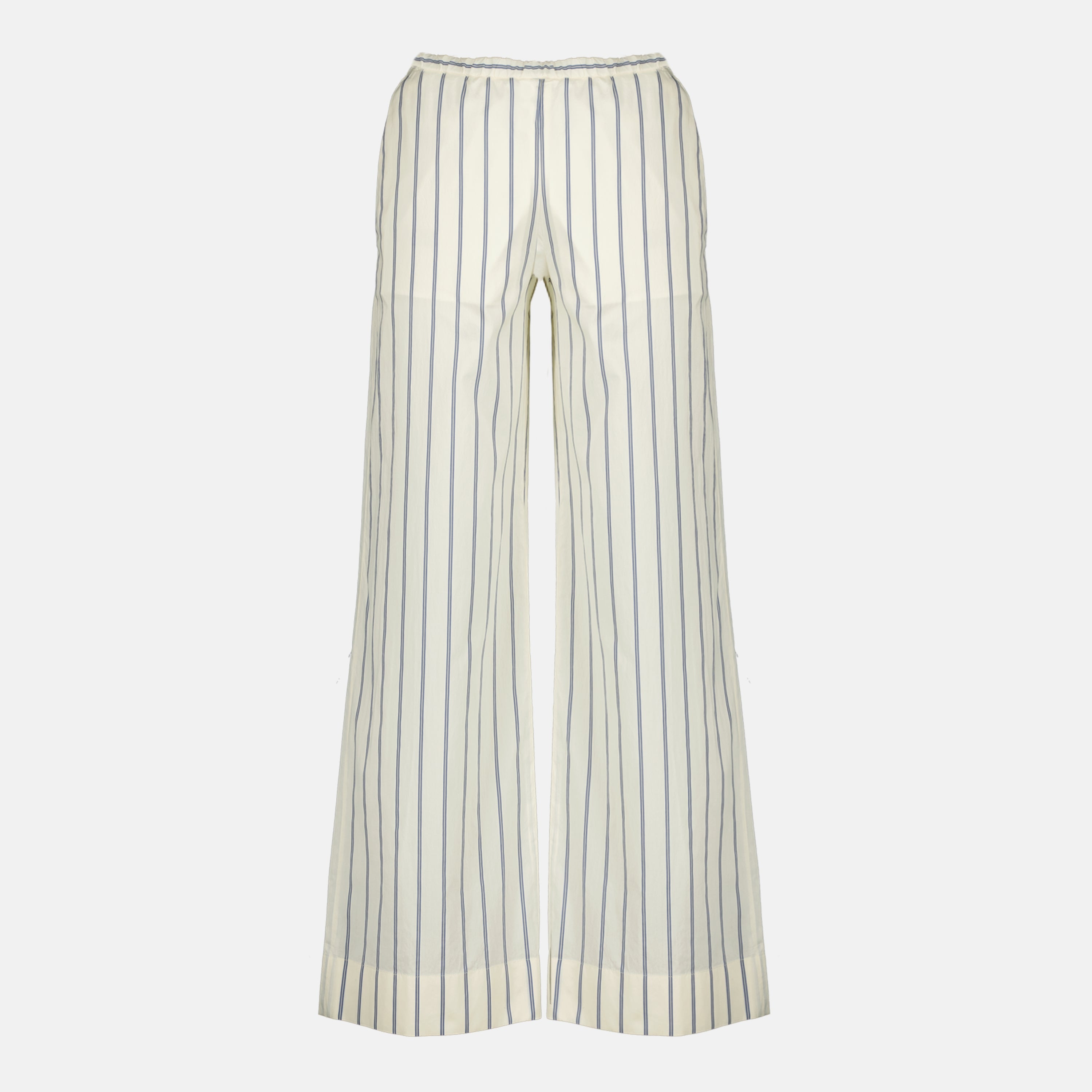 Pantalons Striped Cotton and Silk Pants Moncler Blanc Femme