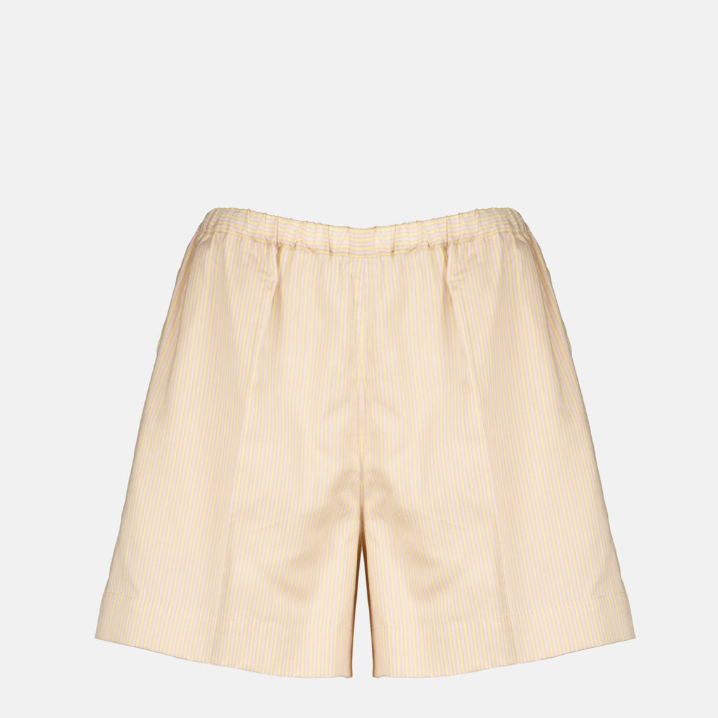 Shorts Pantaloni corti in seta a righe beige Patou Rose Femme
