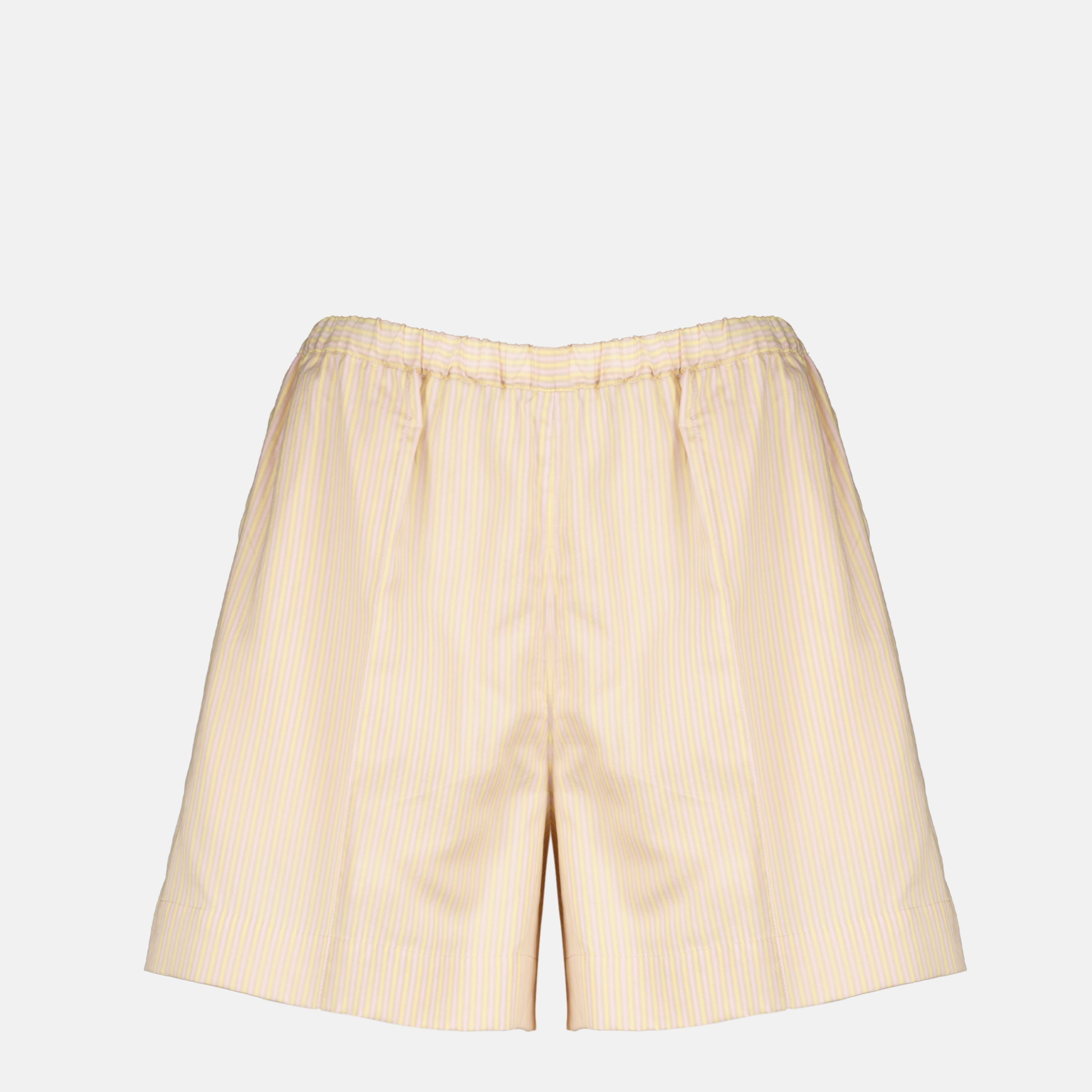 Shorts Pantaloni corti in seta a righe beige Patou Rose Femme