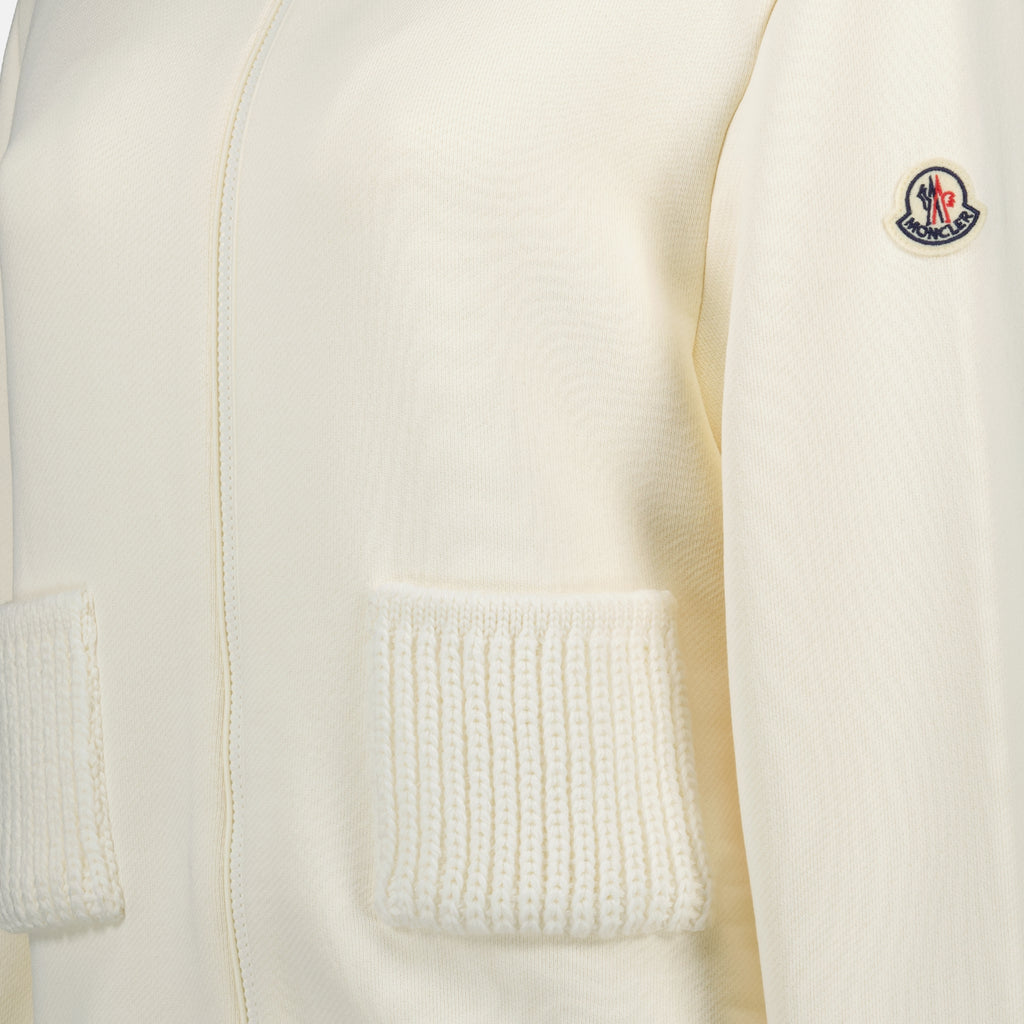 Vestes Giacca in Cotone con Zip Moncler Blanc Femme