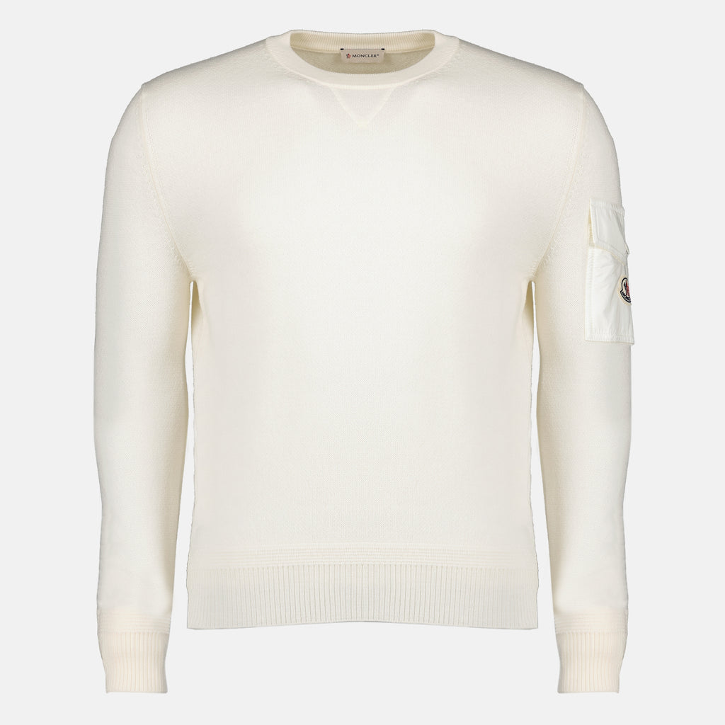 Maille Pull en laine blanc Moncler Blanc Homme