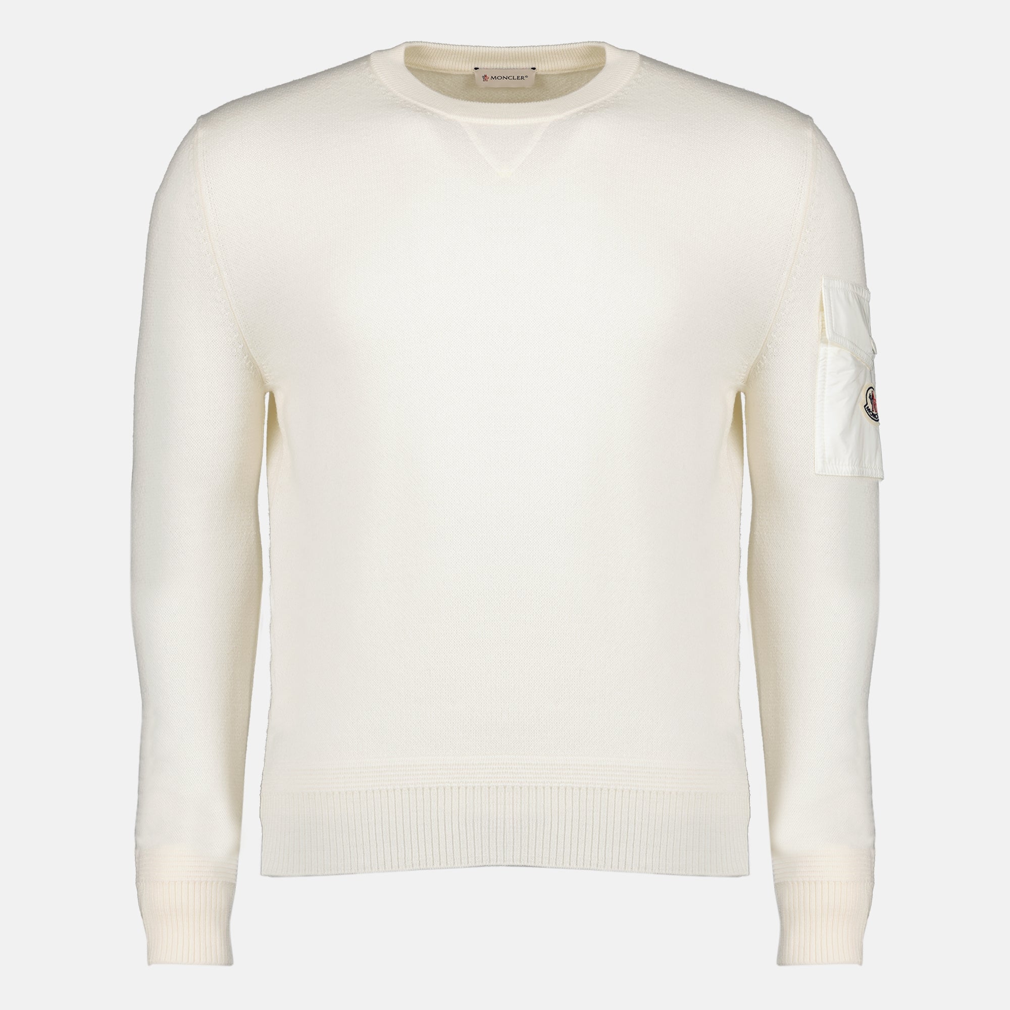 Maille Pull en laine blanc Moncler Blanc Homme