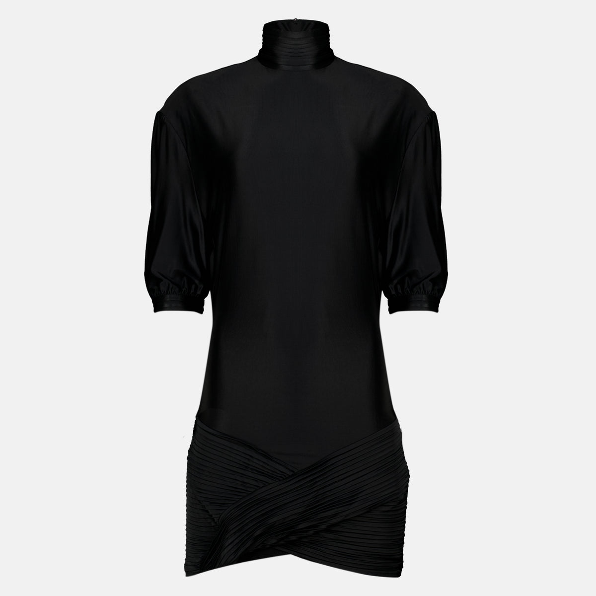 Robes Abito Nero Arricciato Rabanne Noir Femme