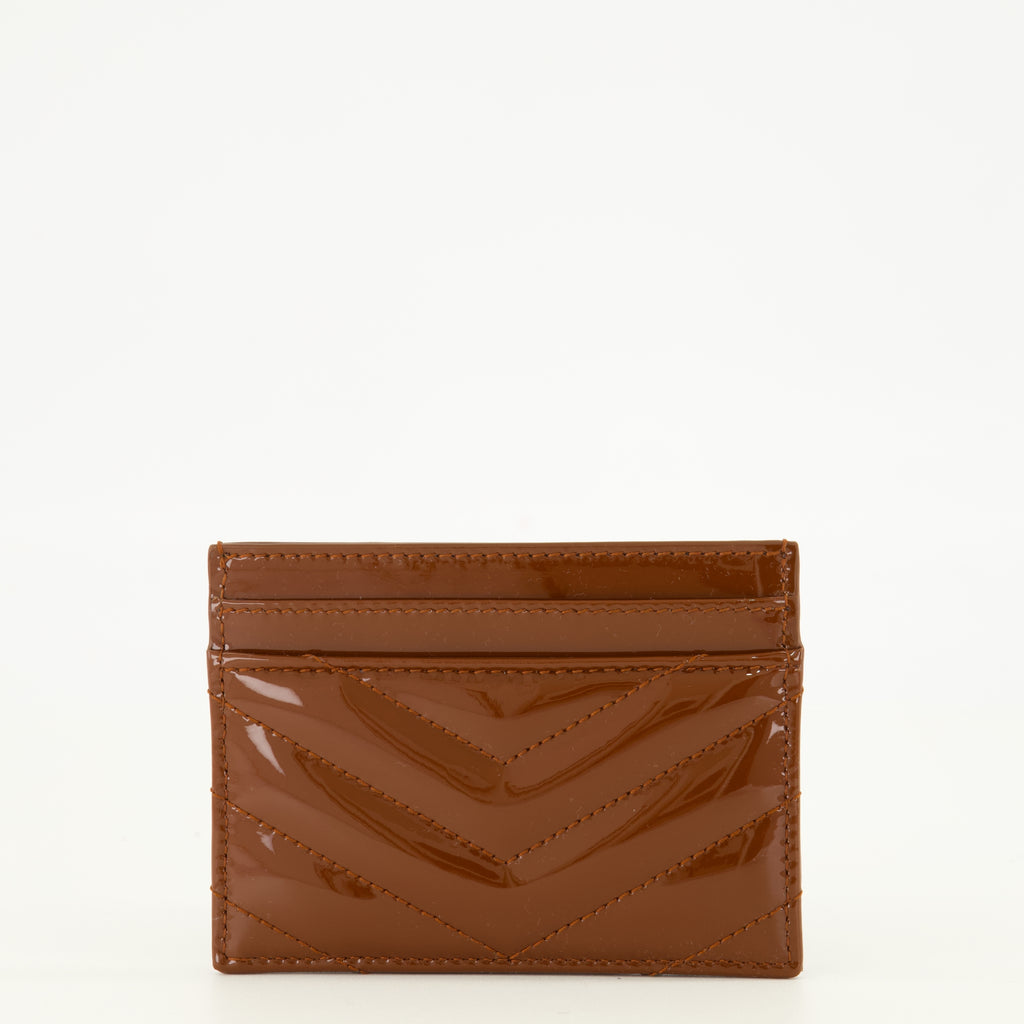 Petite maroquinerie Porte-cartes Cassandre en cuir verni Saint Laurent Marron Femme