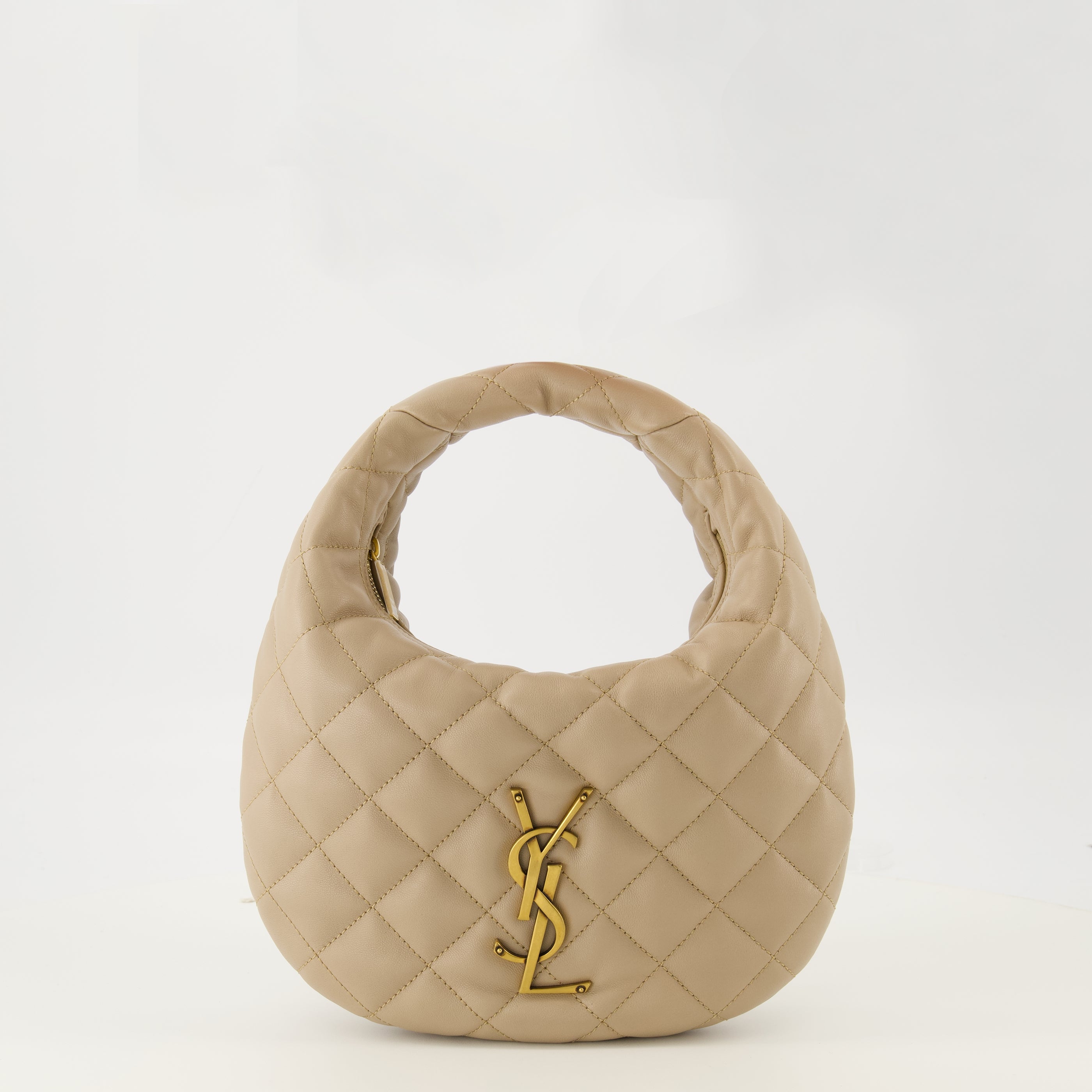 Image de l'article Sac Icarino en cuir nappa beige de la marque Saint Laurent pour Femme - Saison Printemps-Été 2026 - Vue de Face