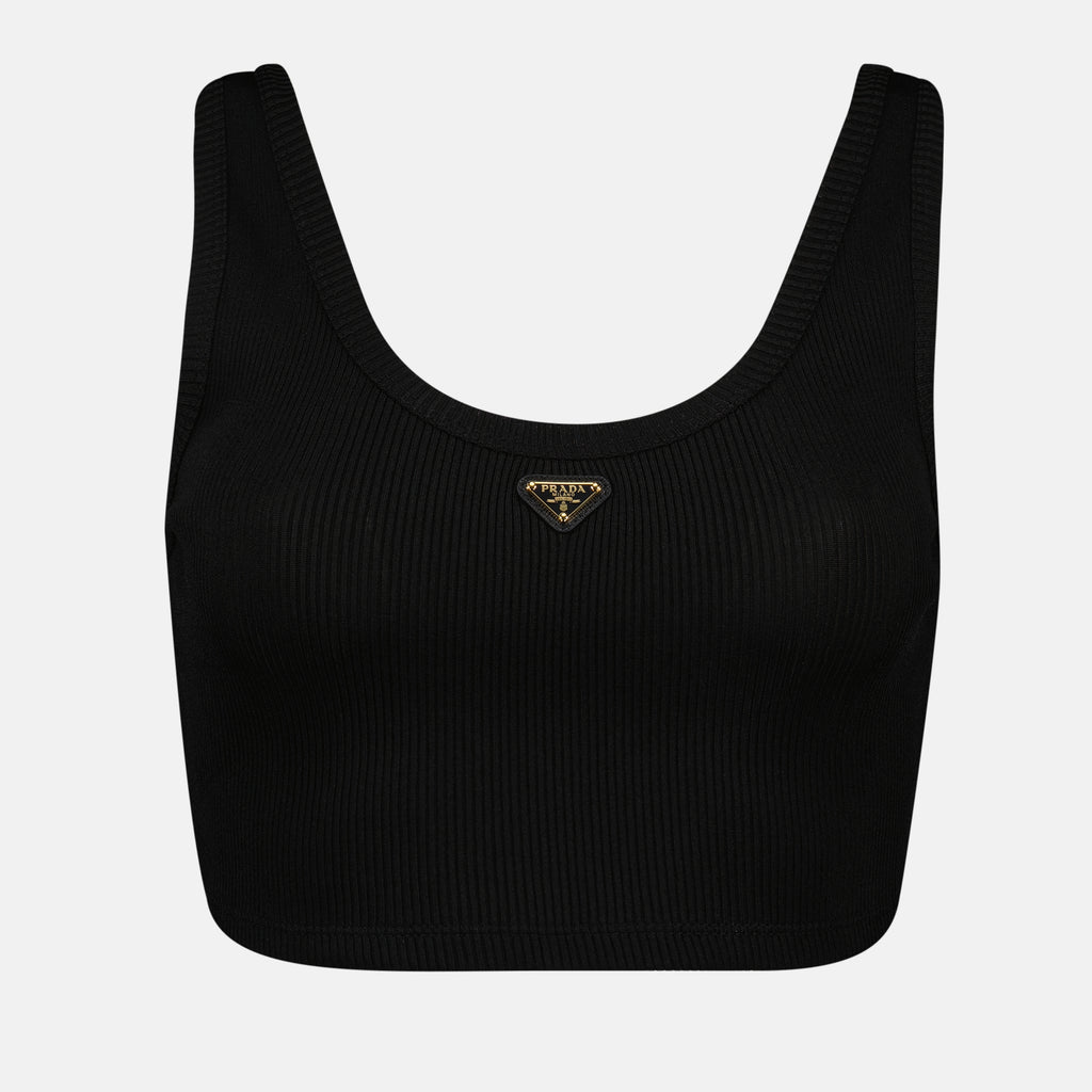 Tops Brassière logo Prada Noir Femme
