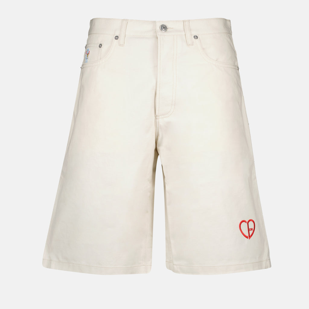 Shorts CD Heart Bermuda Dior Bianco Homme