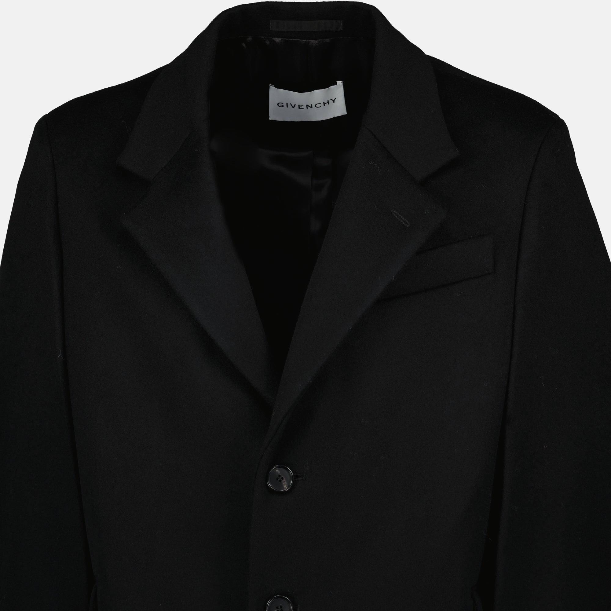 Image de l'article Manteau en laine noir de la marque Givenchy pour Homme - Saison Automne-Hiver 2025 - Vue détaillée_1