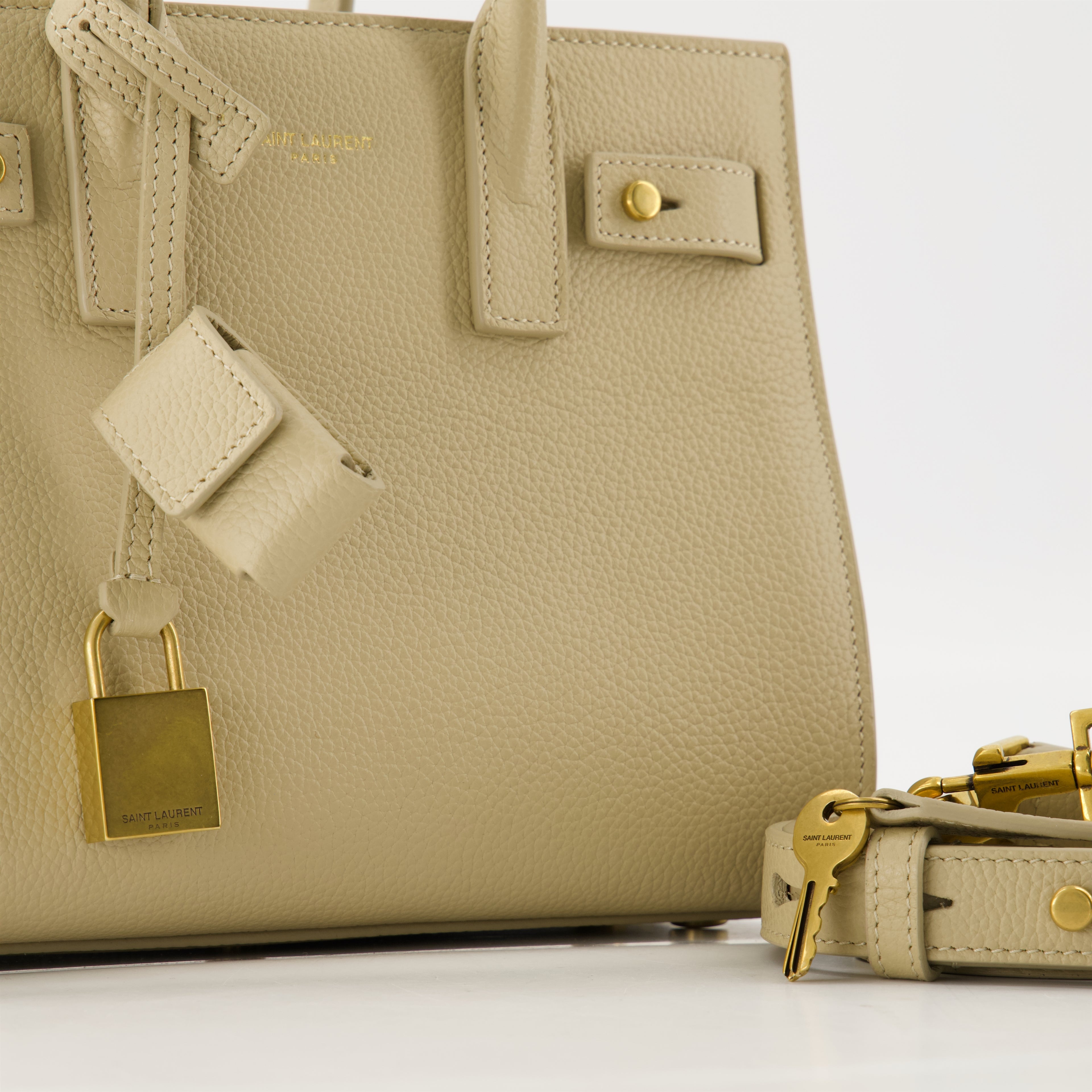 Handbags and shoulder bags Nano Day Bag Saint Laurent Beige Femme