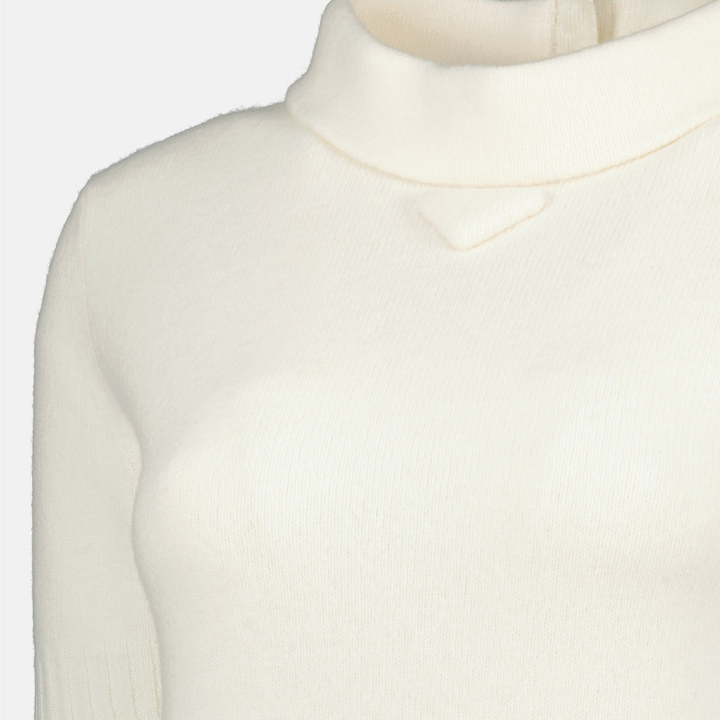 Robes Robe en laine Prada Blanc Femme