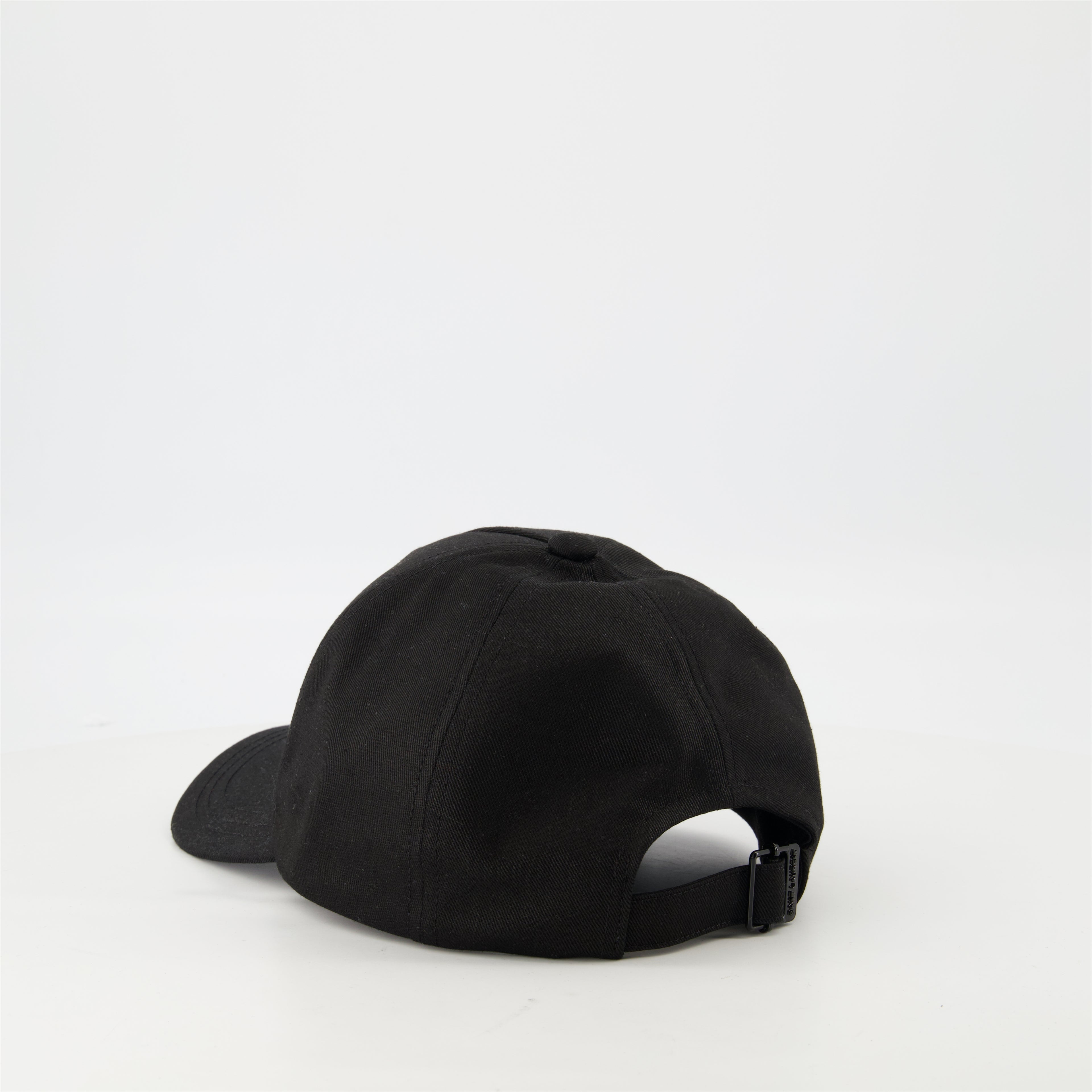 Hats, caps and beanies Embroidered Cotton Cap Saint Laurent Black Homme