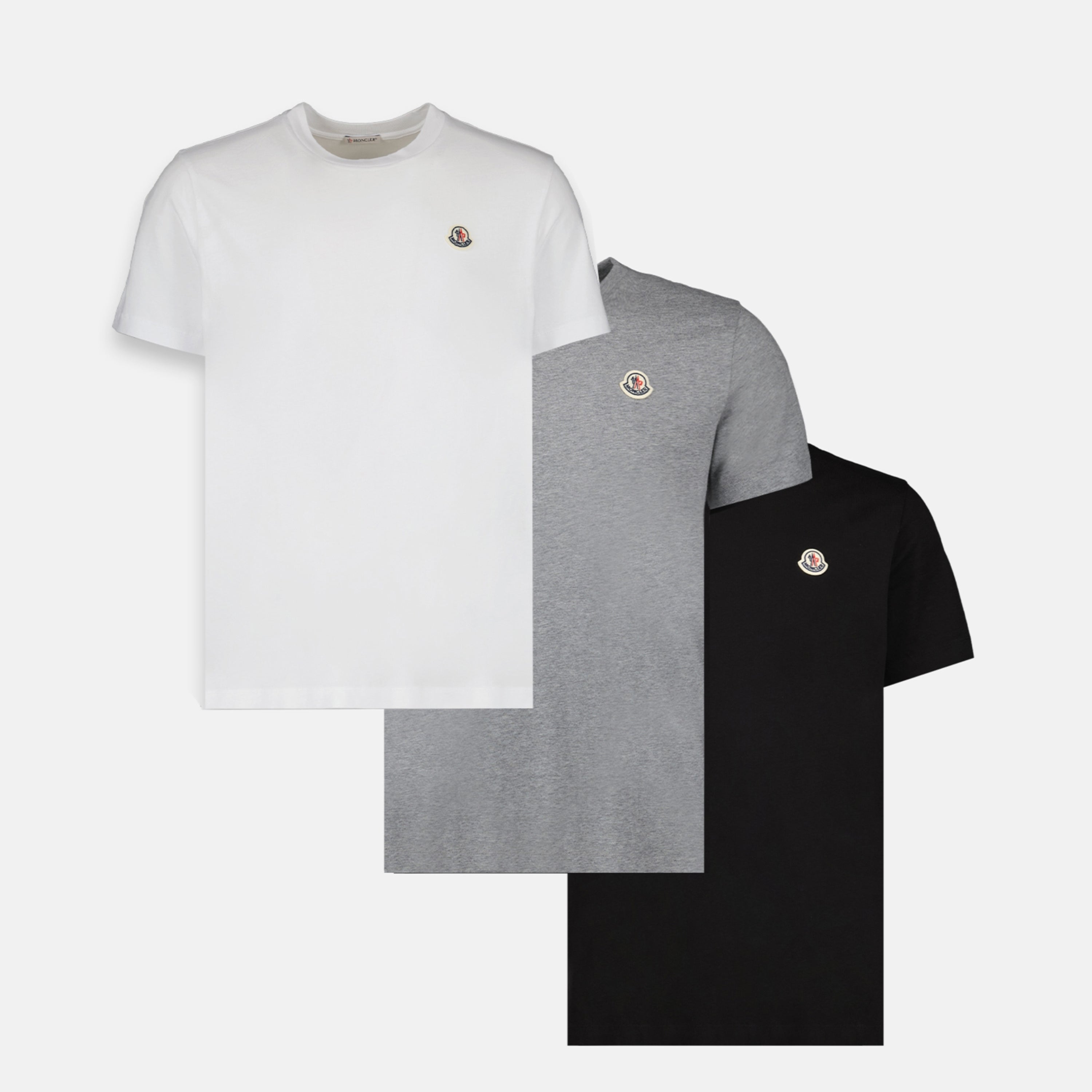 T-shirts Lot de 3 t-shirt à logo Moncler Gris Homme