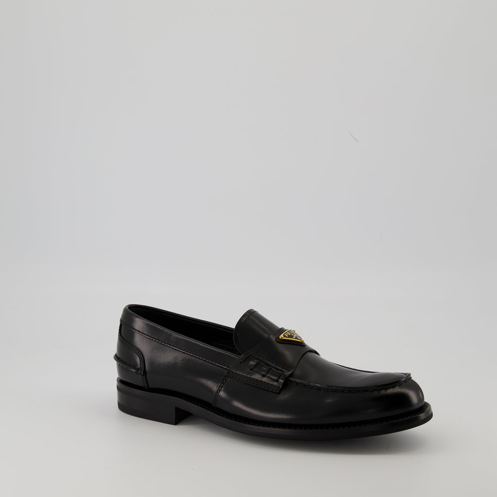 Mocassins Mocassins en cuir brossé Prada Noir Homme