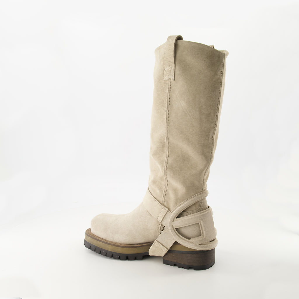 Boots Suede Western Boots Diesel Beige Femme