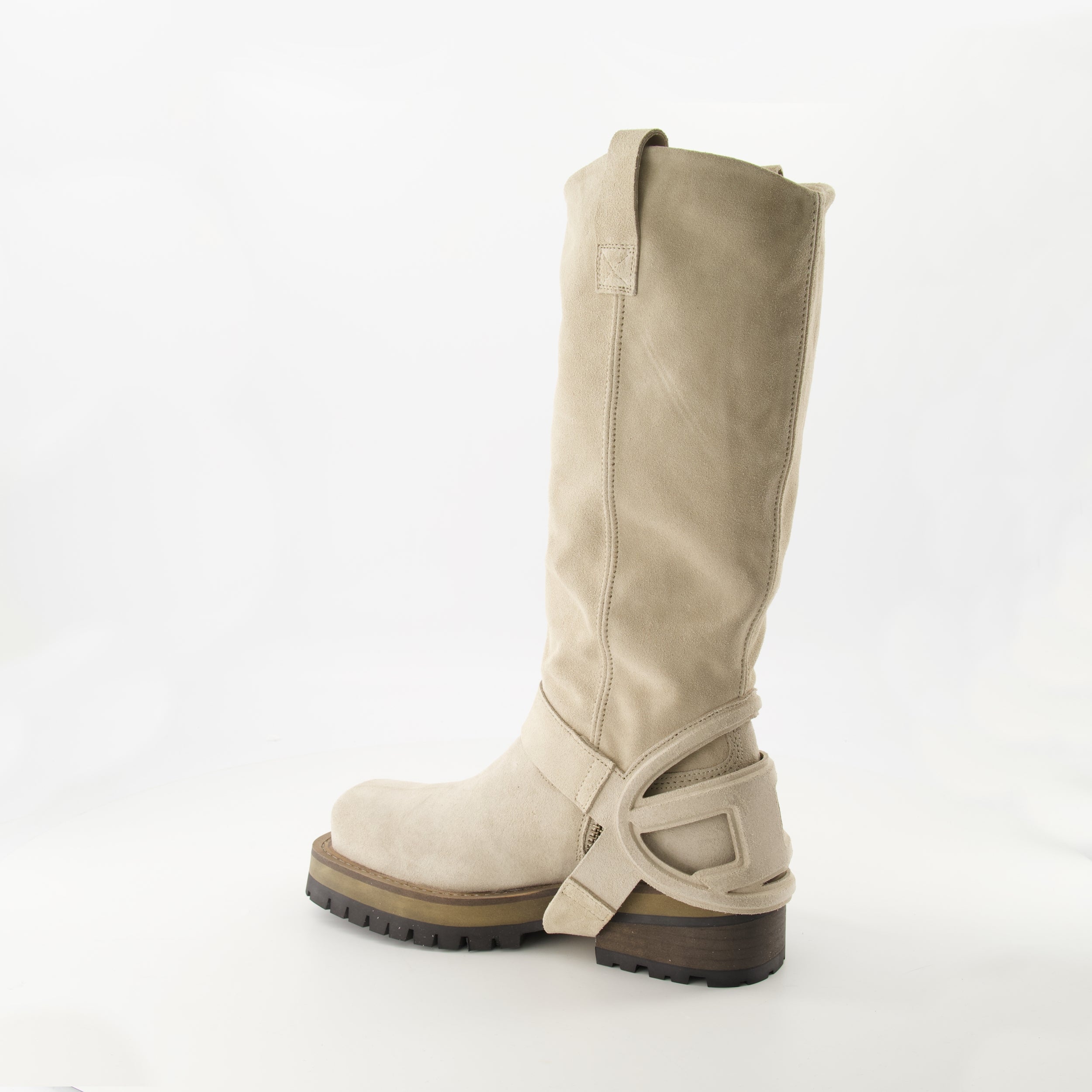 Boots Suede Western Boots Diesel Beige Femme