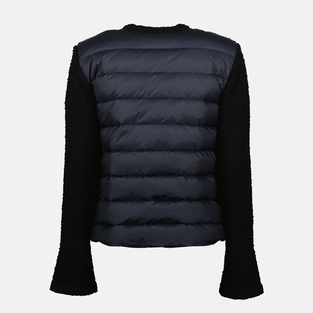 Maille Cardigan bi-matière Moncler Bleu foncé Femme