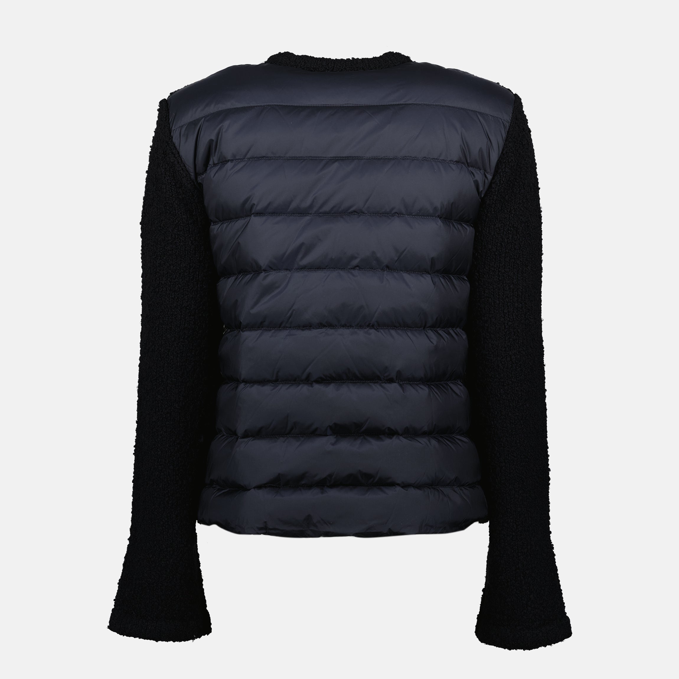 Maille Cardigan bi-matière Moncler Bleu foncé Femme