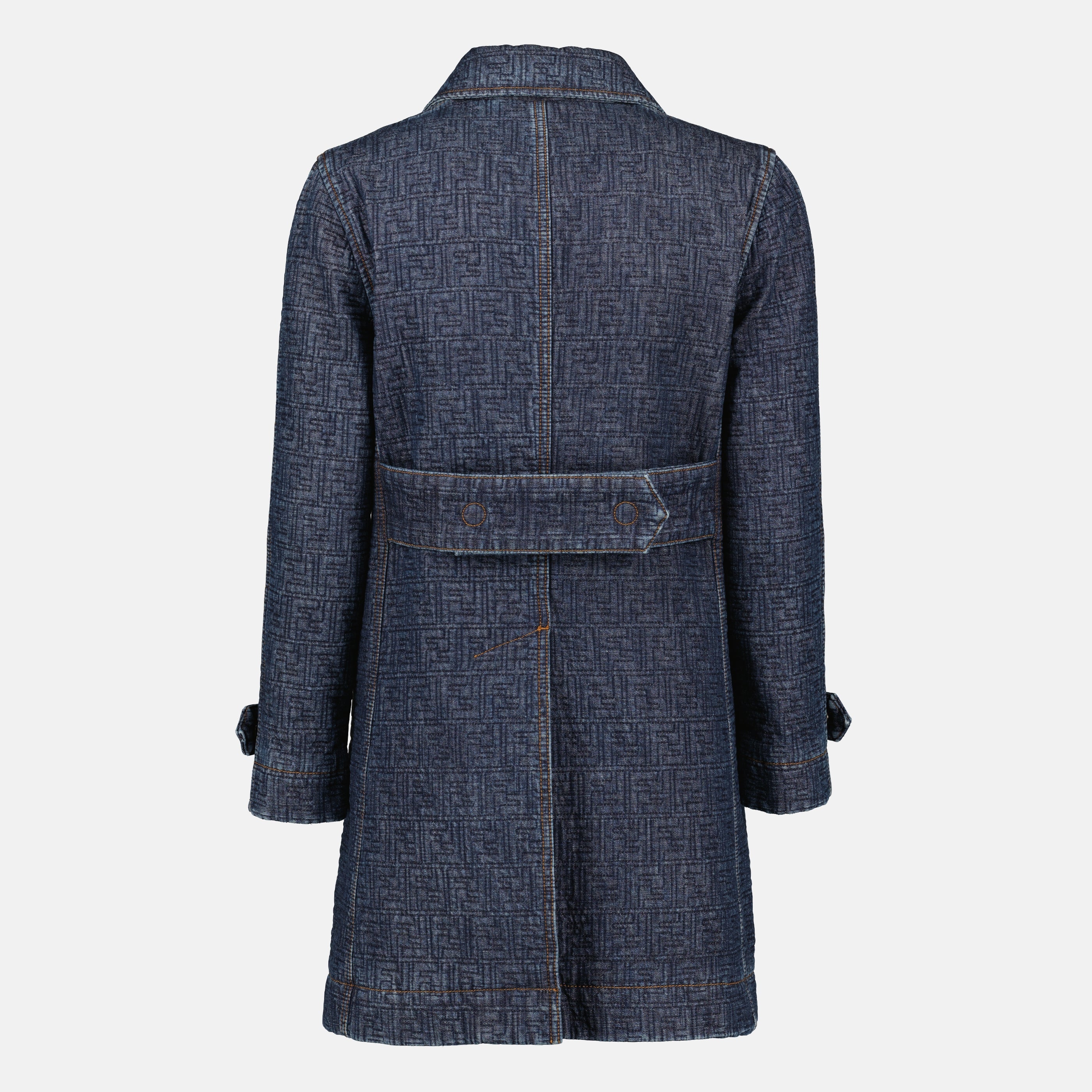 Image de l'article Veste en denim FF bleu marine de la marque Fendi pour Femme - Saison Printemps-Été 2026 - Vue de Dos